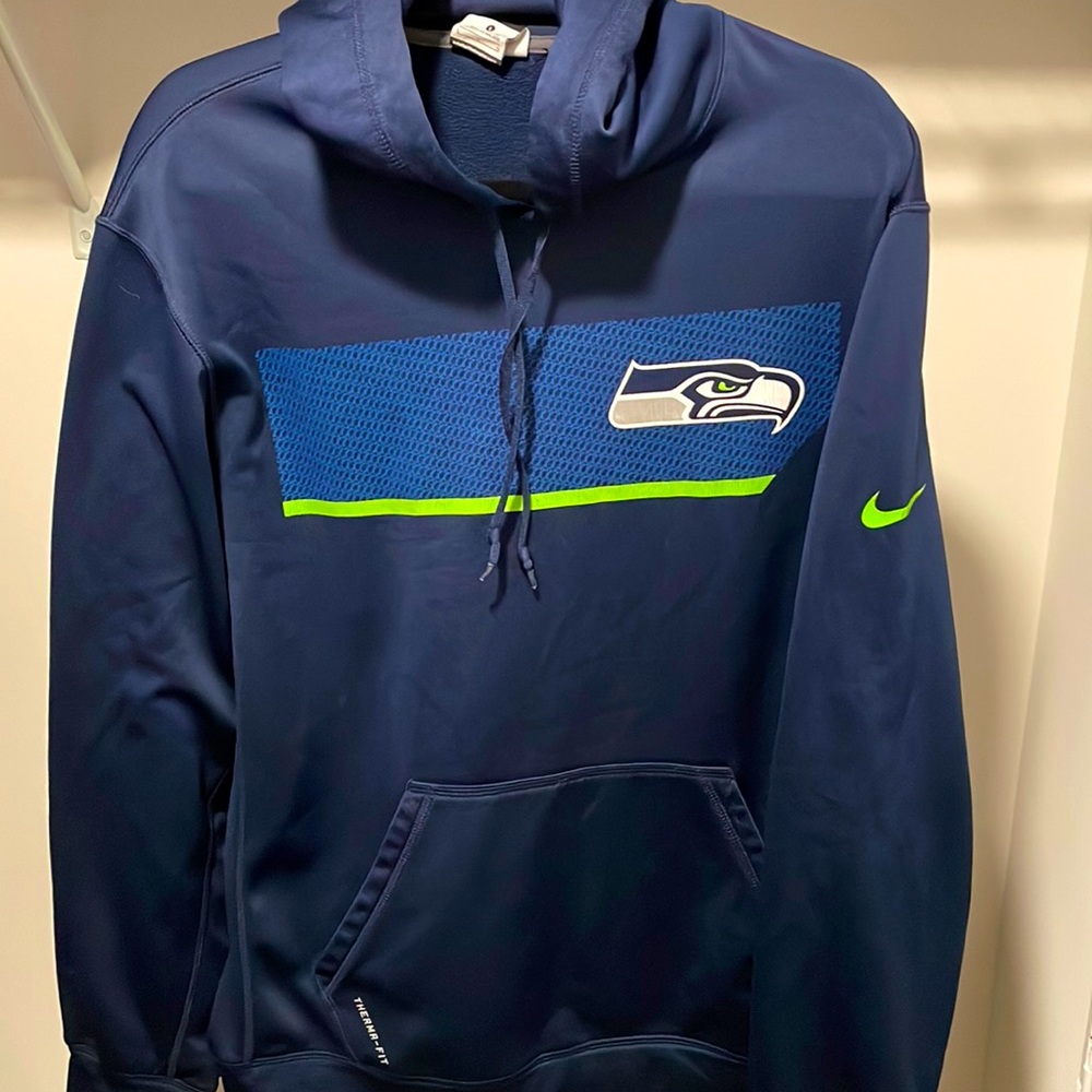 Nike Official NFL Equipment Seattle Seahawks Therma-Fit Hoody (L)